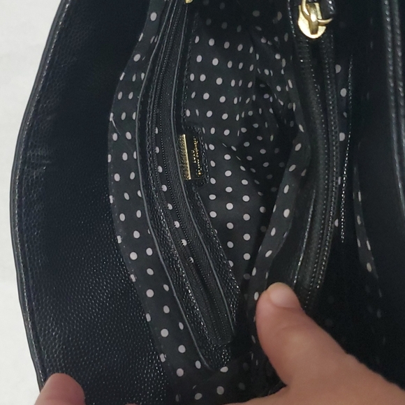 Lulu by Lulu Guiness Black Pebble Vinyl Bow Handbag - Picture 5 of 8